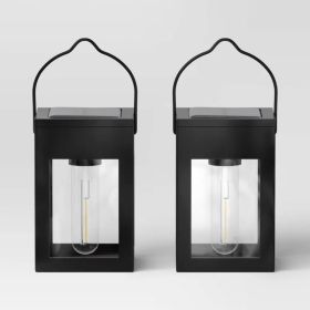 2pk Solar LED Outdoor Deck Lights Matte Black (Option: 2pack)