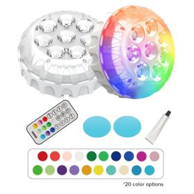 SANSI IP68 Waterproof RGB Pool Light, Summer Rechargeable 20Hrs Outdoor LED Lamp For Swimming Pool,Pond,Shower,Bath (Option: 2pack)